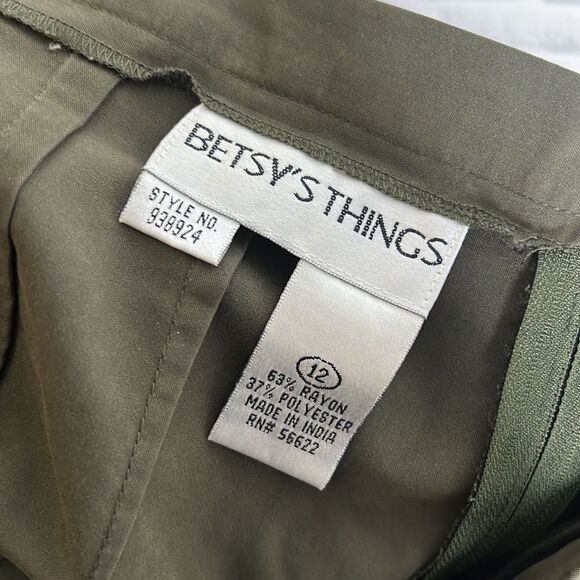 Betsey’s Things Vintage 90’s Green Slacks Pants Straight Leg Size 12 - Picture 4 of 4